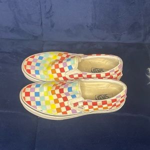 Rainbow slip on vans